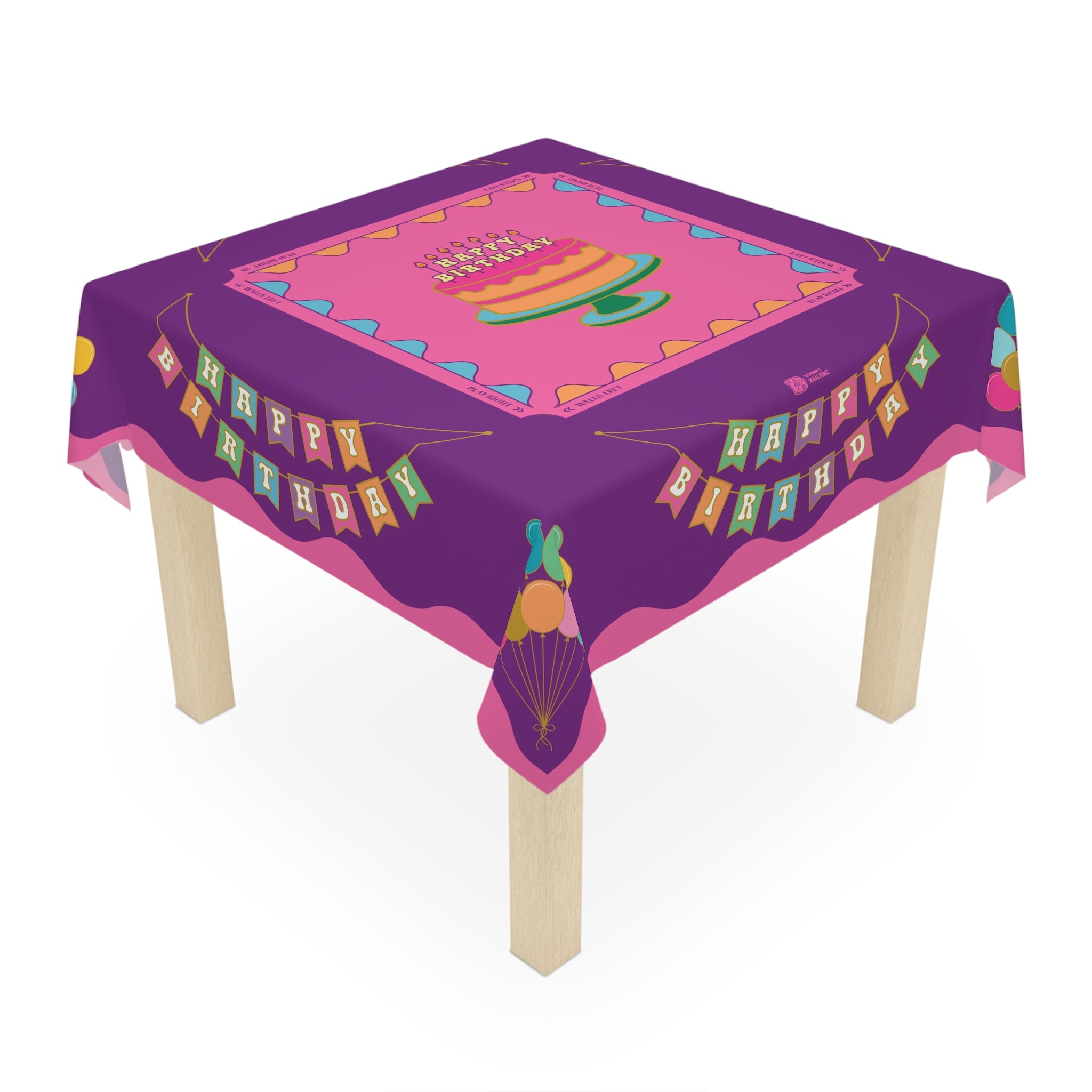 Happy Birthday Mahjong Tablecloth