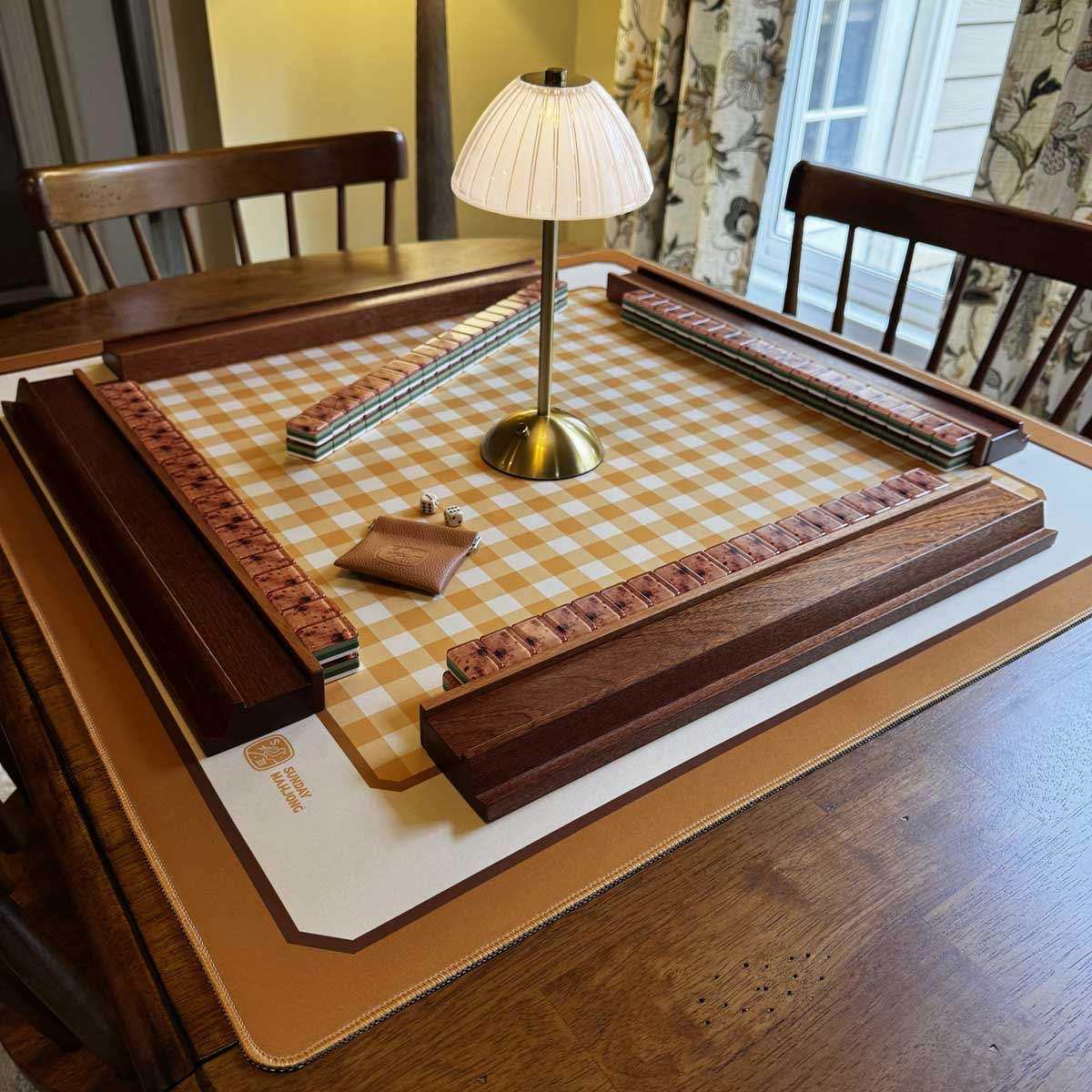 Golden Gingham Premium Mahjong Mat (Pre-order)