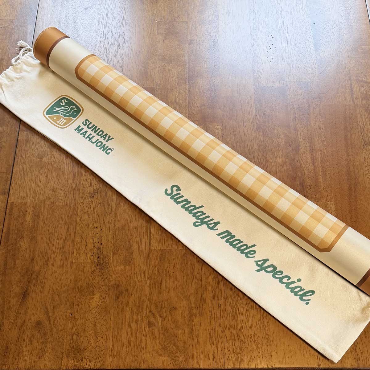 Golden Gingham Premium Mahjong Mat (Pre-order)