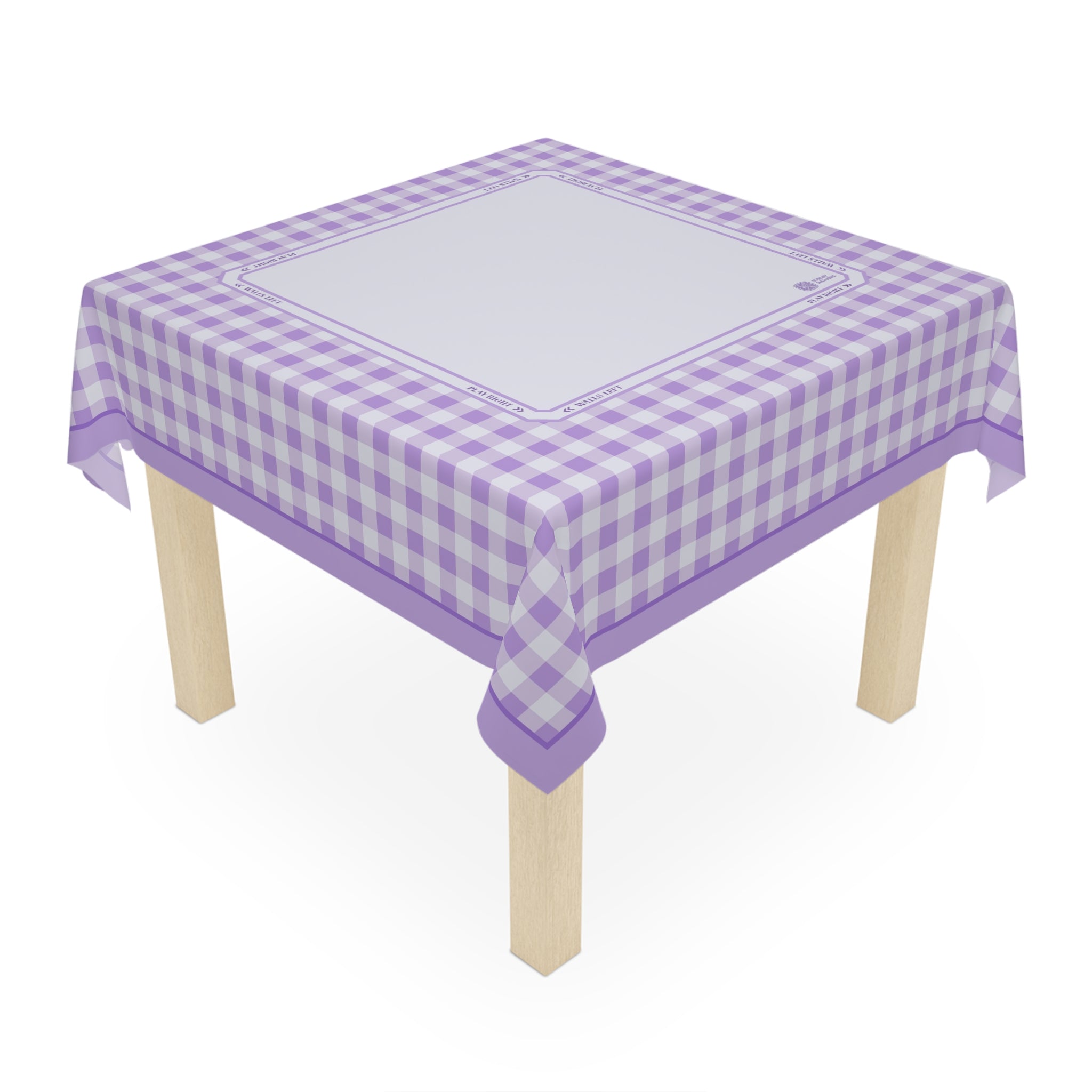 Purple Gingham Mahjong Tablecloth