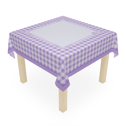 Purple Gingham Mahjong Tablecloth