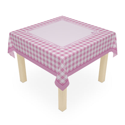 Pink Gingham Mahjong Tablecloth