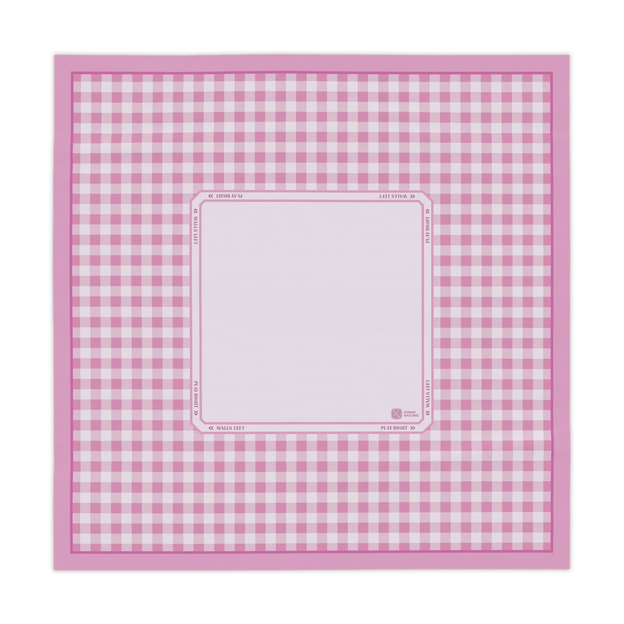 Pink Gingham Mahjong Tablecloth