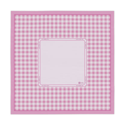 Pink Gingham Mahjong Tablecloth