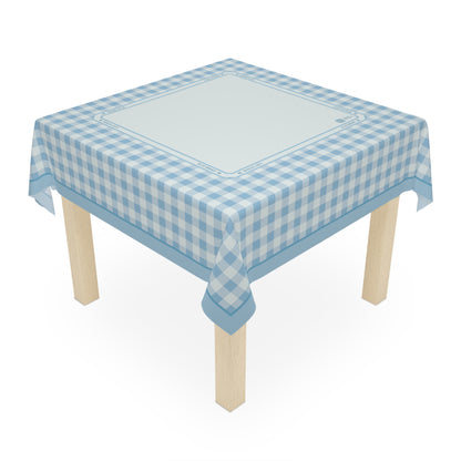 Blue Gingham Mahjong Tablecloth