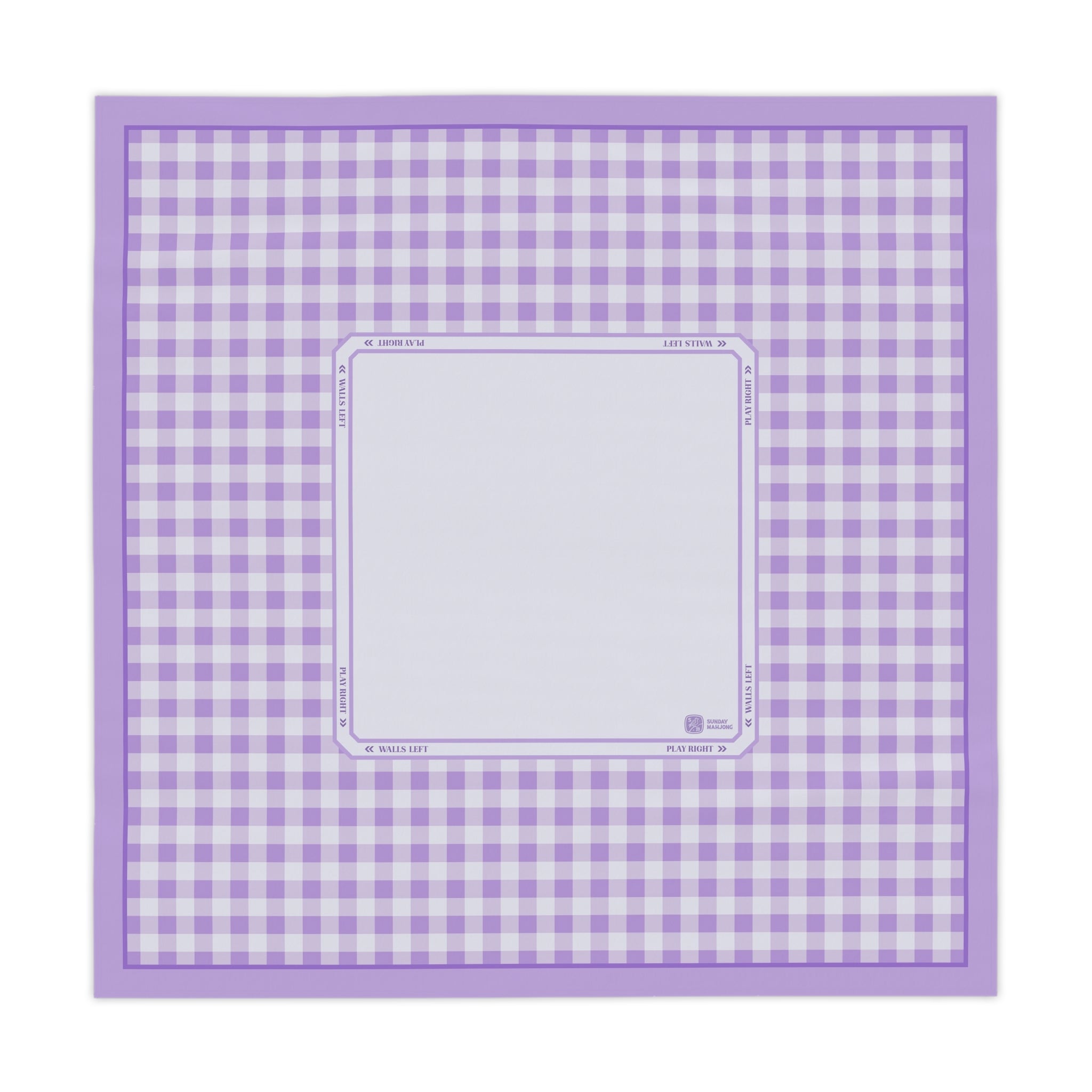 Purple Gingham Mahjong Tablecloth
