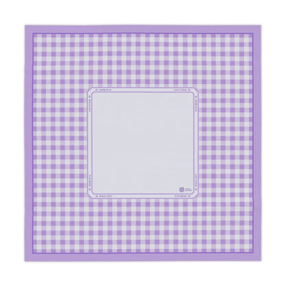 Purple Gingham Mahjong Tablecloth
