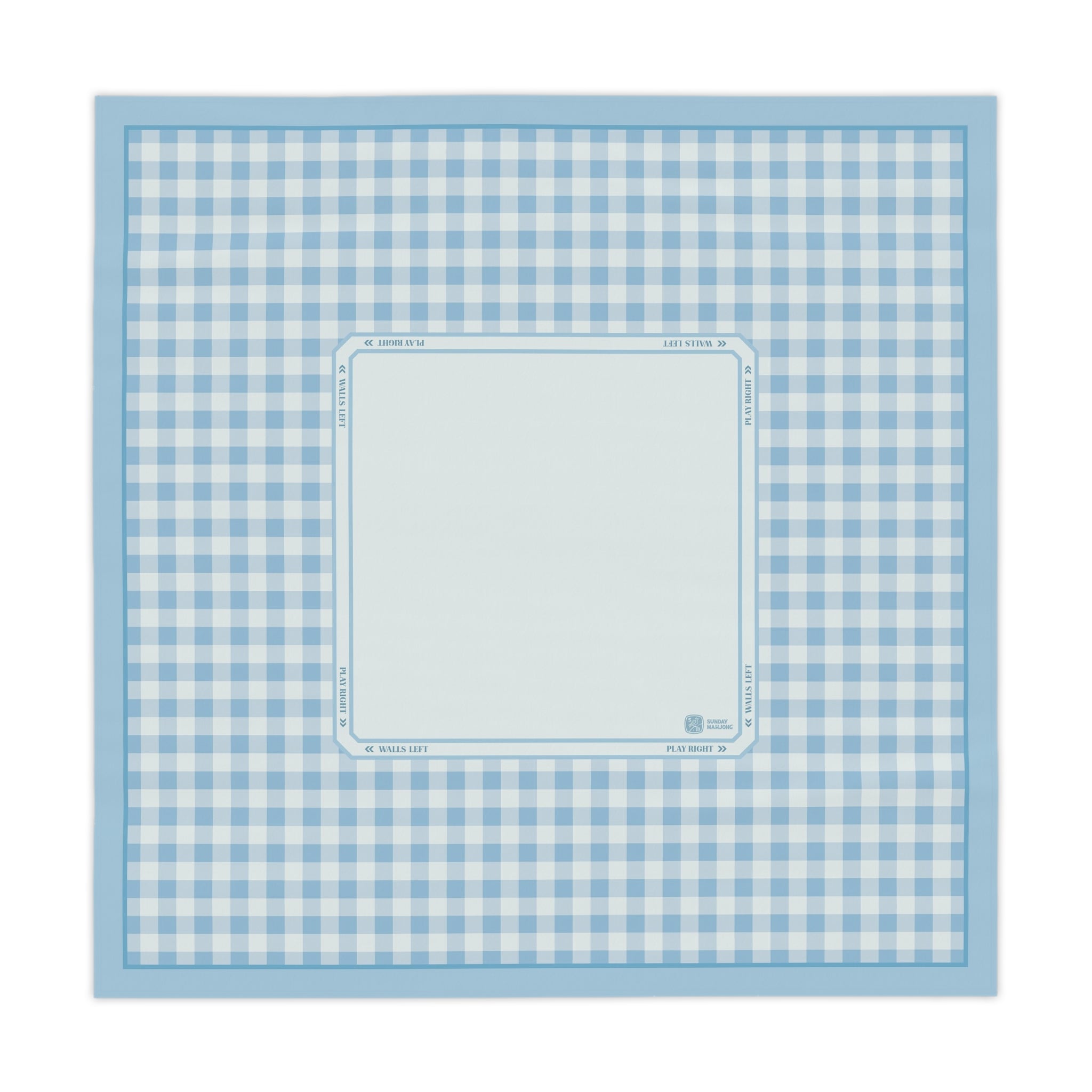 Blue Gingham Mahjong Tablecloth