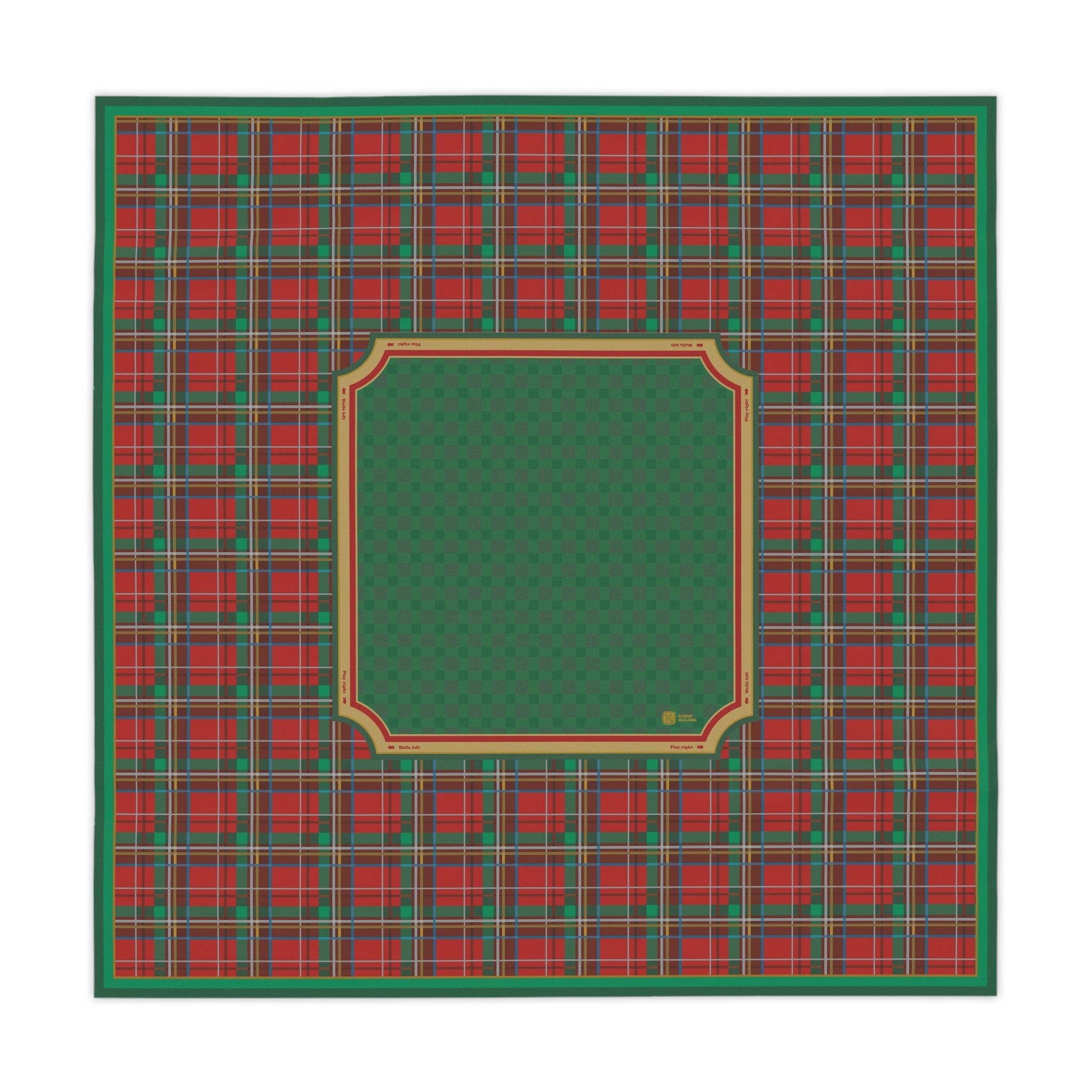 Christmas Plaid Mahjong Tablecloth