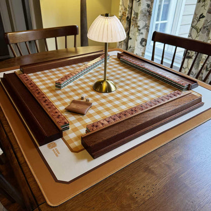 Golden Gingham Premium Mahjong Mat (Pre-order)