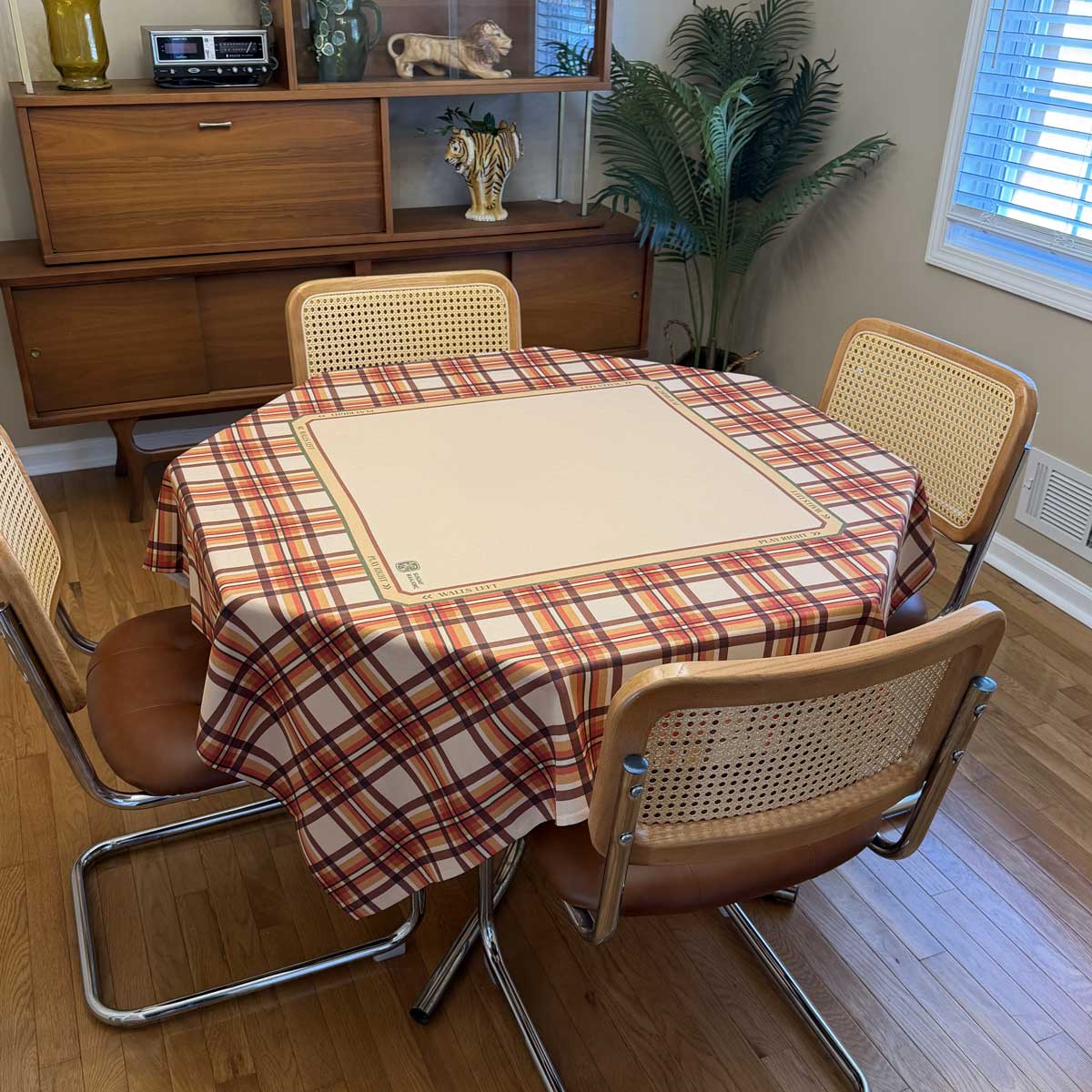Autumn Plaid Mahjong Tablecloth