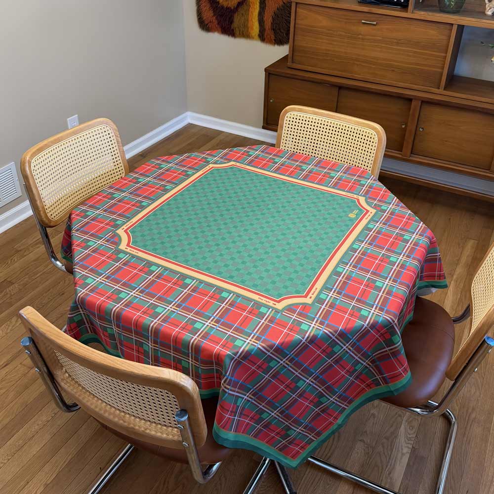 Christmas Plaid Mahjong Tablecloth