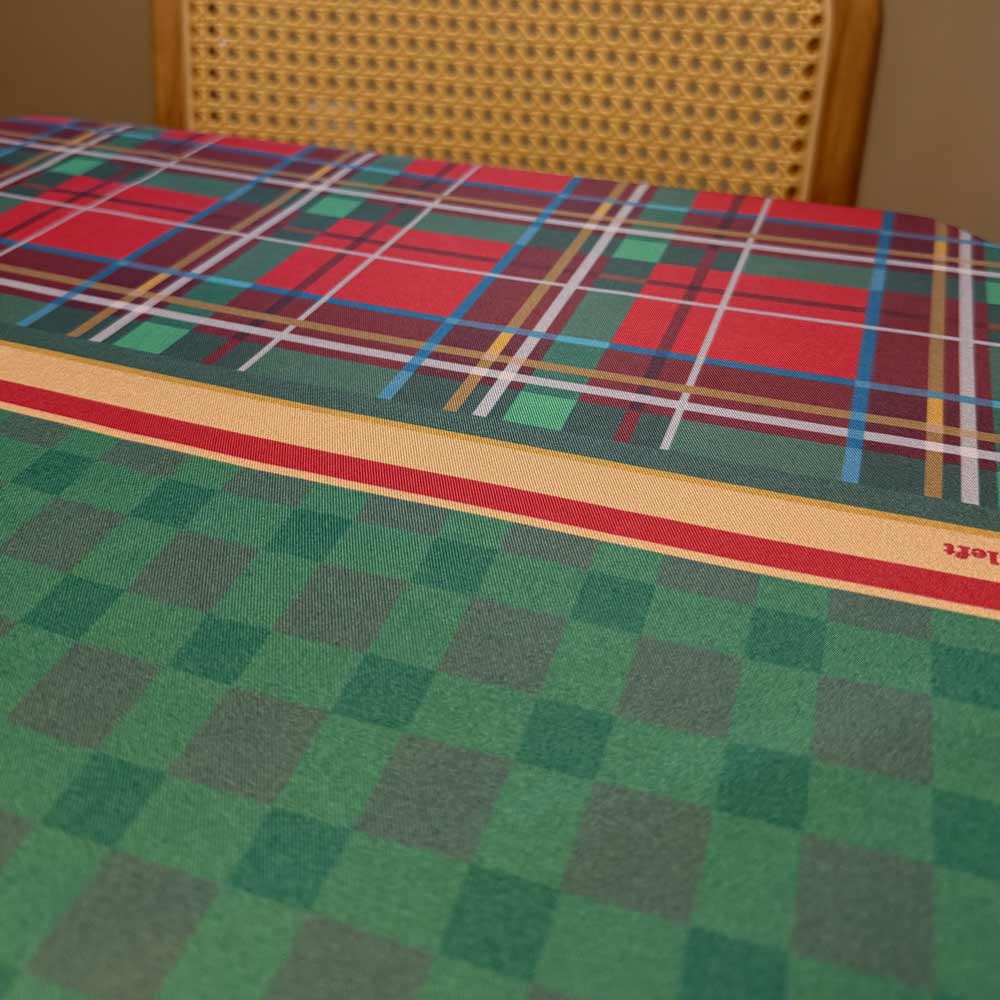 Christmas Plaid Mahjong Tablecloth