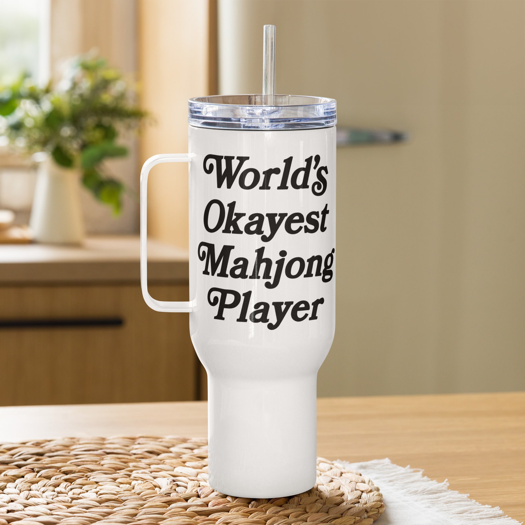 World's Okayest Mahjong Player Travel Mug